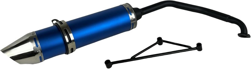 RedCap High Performance Muffler Exhaust System for 125cc 150cc GY6 Scooter Moped TaoTao Kymco Vitacci Benelli Beast 150 Upgrade for 152QMJ 157QMJ Engines (Blue) - Image 3